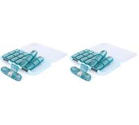 Pastillero Semanal 7 Días, 3 Compartimentos, Separaciones para Medicamentos Mañana Mediodía Noche, para Vitaminas, Aceite de Pescado, Hermético y Resistente a la Humedad, Azul Transparente