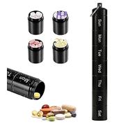 Pastillero Semanal 7 Días, Mini Pastillero Llavero, Secreto Portátil Diario Impermeable Organizador de Pastillas, Viaje Dosificador de Comprimidos con 7 Compartimentos, 2pcs