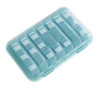 Pastillero semanal con 21 compartimentos abiertos con una sola mano (D) | 21 ranuras individuales, dosis matutinas por la noche, botón pulsador con una sola mano, marcas de fecha claras