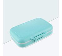 Pastillero semanal con 6 compartimentos, tapa independiente, pastillero de viaje para 7 días, color azul