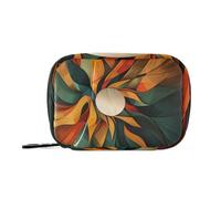 Pastillero semanal con diseño geométrico abstracto para 2 pastillas, 7 días de viaje, pequeño para medicina, suplemento vitamínico