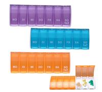 Pastillero Semanal de 7 Días, Weflay 3 Piezas Pastilleros Semanales Pastillero Diario Organizador Medicamentos Organizador Pastillas Pill Organizer para Suplementos Vitaminas Aceite de Pescado