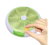 Pastillero semanal - Dispensador de píldoras portátil, bandeja giratoria automática de 7 días, organizador en forma de fruta, estuche compacto de ABS + PP para vitaminas, caramelos, píldoras |