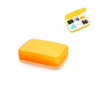 Pastillero semanal, organizador portátil 6 Plaid, pastillero diario, sostiene medicamentos, productos salud o accesorios pequeños, caja organizadora cabe fácilmente bolsillo o bolsa (Naranja)