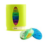 Pastillero semanal organizador/recordatorio para suplementos de medicamentos, sin BPA, práctico estuche pequeño para cada día de la semana, 4 compartimentos por día