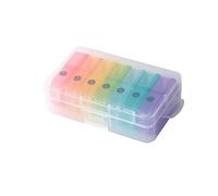 Pastillero semanal para 7 días, 2 compartimentos, pastillero semanal para 7 días, arco iris, caja para medicamentos, semanas, pequeño fácil de abrir para viajes, caja portátil para medicamentos