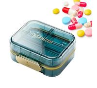 Pastillero semanal, pastillero 7 días | Organizador de medicamentos semanal de 7 compartimentos de doble capa,Caja con tapa para organización de viajes de negocios, tamaño de viaje, para bolso de