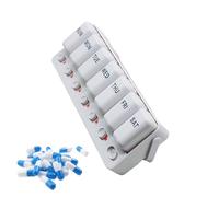 Pastillero semanal - Pastillero de 7 días - Contenedor portátil para pastillas almacenamiento para suplementos diarios de pescado - Organización para cápsulas de de pescado