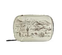 Pastillero semanal portátil con cremallera para 7 días, contenedor para medicamentos y suplementos, organizador de vitaminas, pastillero de viaje, American Cowboys Wild West Western Desert