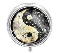 Pastillero Tai Chi Yin Yang Pastillero Portátil De 2 Compartimentos Organizador De Pastillas De Viaje