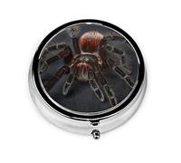 Pastillero Tarantula Spider Pastillero para monedero Lindo pequeño organizador de pastillas redondo de viaje