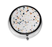 Pastillero terrazo mármol Pastel personalizado viaje pastillero redondo pastillero decorativo Metal medicina vitamina caja organizadora