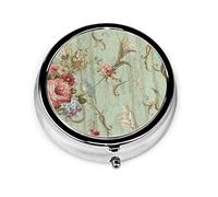 Pastillero The Blue Bird French Cottage Bed Room Collection Pastillero para monedero Lindo pequeño organizador de pastillas redondo de viaje