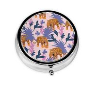 Pastillero,Tigers In The Jungle Pastillero Redondo Organizador De Medicina Pastillero De Viaje Organizador De Pastillas De Viaje