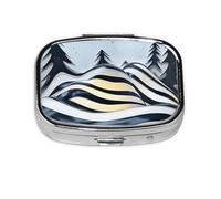 Pastillero transformador para árbol de Navidad, organizador cuadrado portátil con compartimentos para medicamentos, vitaminas y suplementos, diseño de metal duradero.