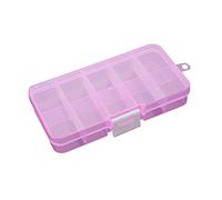 Pastillero transparente con 10 compartimentos, caja de medicina portátil, almacenamiento de tabletas, caja organizadora de pastillas, tamaño grande (color: rojo rosa)