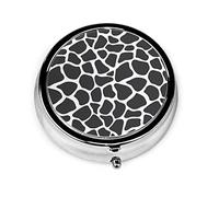 Pastillero Vector transparente con textura de piel de jirafa Pastillero para monedero Lindo pequeño organizador de pastillas redondo de viaje