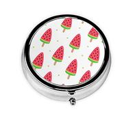 Pastillero verano sandía helado personalizado viaje pastillero redondo pastillero decorativo Metal medicina vitamina caja organizadora