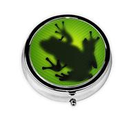Pastillero verde rana sombra personalizado viaje pastillero redondo pastillero decorativo Metal medicina vitamina caja organizadora