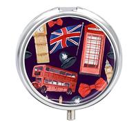 Pastillero vintage de Londres rojo cabina de teléfono lindo diario pastillero organizador 2 compartimentos