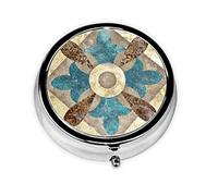Pastillero Vintage italiano marroquí azulejo personalizado viaje pastillero redondo pastillero decorativo Metal medicina vitamina caja organizadora