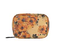Pastillero vintage naranja y negro para viaje con compartimentos desmontables, pastillero reutilizable para bolso