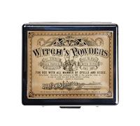 Pastillero vintage plateado para 7 días, pastillero de metal con espejo y 8 compartimentos, bonito organizador de pastillas de viaje para bolso (Wirch's Powders)