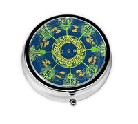 Pastillero Yin Yang Totem de 3 compartimentos, una caja de medicamentos portátil que contiene vitaminas, medicamentos, aceite de pescado y suplementos.