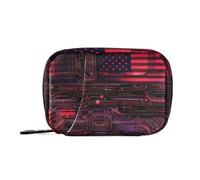 Pastilleros con elementos de la bandera americana con compartimentos desmontables, práctico organizador para bolso