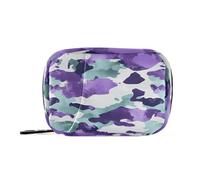 Pastilleros de camuflaje morado militar con compartimentos desmontables, bolsa de ayuda acoplable, organizador semanal de píldoras