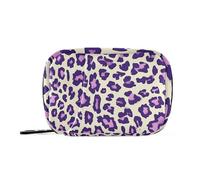 Pastilleros de leopardo morado con compartimentos desmontables, organizador de píldoras medicinales acoplables para bolso