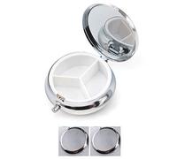 Pastilleros de metal redondo para medicinas, paquete de 2 unidades ( Patrón aleatorio )