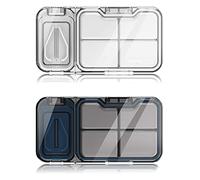 Pastilleros Mini caja sellada a prueba de polvo, juego de 2 cajas dispensadoras portátiles de diseño separado con caja de almacenamiento multiusos para medicamentos, se puede utilizar como almac