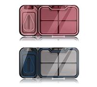 Pastilleros Mini caja sellada a prueba de polvo, juego de 2 cajas dispensadoras portátiles de diseño separado con caja de almacenamiento multiusos para medicamentos, se puede utilizar como almac