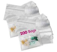 Pastilleros - Paquete de 200 bolsas de 3 x 2.75 pulgadas - sin BPA, bolsa de polietileno desechable con cremallera, organizador diario de medicamentos AM PM bolsas de almacenamiento, mejor