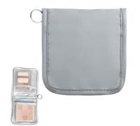 Pastilleros para viajes, organizador plegable de almacenamiento de medicamentos, 5.1 x 4.7 x 0.8 pulgadas, estuche portátil compacto con cremallera, múltiples bolsillos para recetas, cosméticos