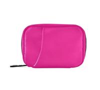 Pastilleros para viajes, reutilizables, con compartimentos desmontables, práctico organizador de píldoras, tamaño grande, color rosa oscuro