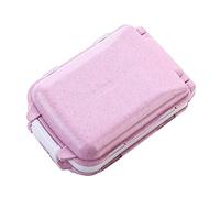 Pastilleros pequeños de tres capas sellados con paja de trigo, juego de 2, se pueden reutilizar, kit degradable, diseño separado, mini pastillero portátil para viajes al aire libre, trabajador de