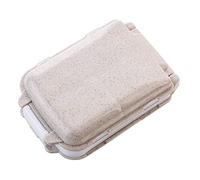 Pastilleros pequeños de tres capas sellados con paja de trigo, juego de 2, se pueden reutilizar, kit degradable, diseño separado, mini pastillero portátil para viajes al aire libre, trabajador d