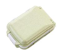 Pastilleros pequeños de tres capas sellados con paja de trigo, juego de 2, se pueden reutilizar, kit degradable, diseño separado, mini pastillero portátil para viajes al aire libre, trabajador d