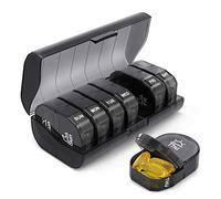 Pastilleros Semanales 7 Dias Organizador Pildoras 2 Tomas Diaria am y pm Sin BPA Caja de Medicinas Portátil Viaje Diario Bolsillo mañana y noche Dosificador de Comprimidos