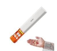 Pastilleros Semanales Naranja Blanco Pastillero de Bolsillo Pastillero de Viaje Caja de Pastillas Portatil Organizador Pastillas Caixa Comprimidos Puede Contener Vitaminas, Medicamentos, Pastillas