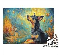 Pastor alemán 1000 Piezas Cartón Grueso Perro Lindo Set Rompecabezas Adultos Ultra-difícil Regalo Día Madre Cumpleaños 70x50cm/1000pcs