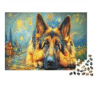 Pastor alemán 1000 Piezas Cartón Perro Lindo Set Rompecabezas Grupo Familiar Entrenamiento Concentración Regalo Cumpleaños Set Indispensable 70x50cm/1000pcs