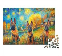 Pastor alemán 1000 Piezas Cartón Reciclado Perro Lindo Assortiment Rompecabezas Mayores Apasionados Entrenamiento Cerebral Decoración Interior Set Indispensable 38x26cm/1000pcs