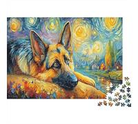 Pastor alemán 1000 Piezas De Cartón Reciclado Perro Lindo Kit Rompecabezas Familias Apasionadas Rompecabezas Ultra-difícil Regalo Viaje Regalo Familia 52x38cm/1000pcs