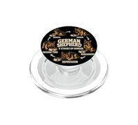 Pastor alemán 5 etapas del Hambre Divertido Regalo para Amantes de los Perros PopSockets PopGrip para MagSafe