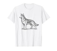 Pastor Alemán Bosquejo Perro Abstracto Garabatos Arte Minimalista Camiseta