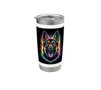 Pastor alemán como diseño de dibujos animados Vaso térmico de acero inoxidable de doble pared