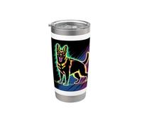 Pastor alemán como diseño de dibujos animados Vaso térmico de acero inoxidable de doble pared